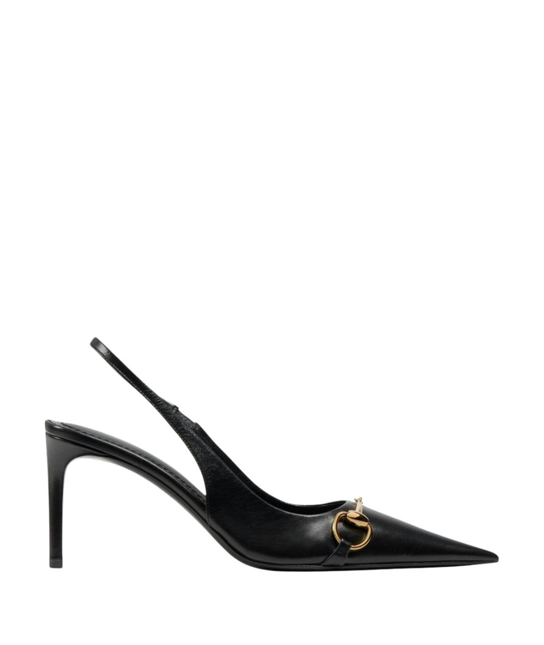 GUCCI Черные кожаные туфли, фото 1