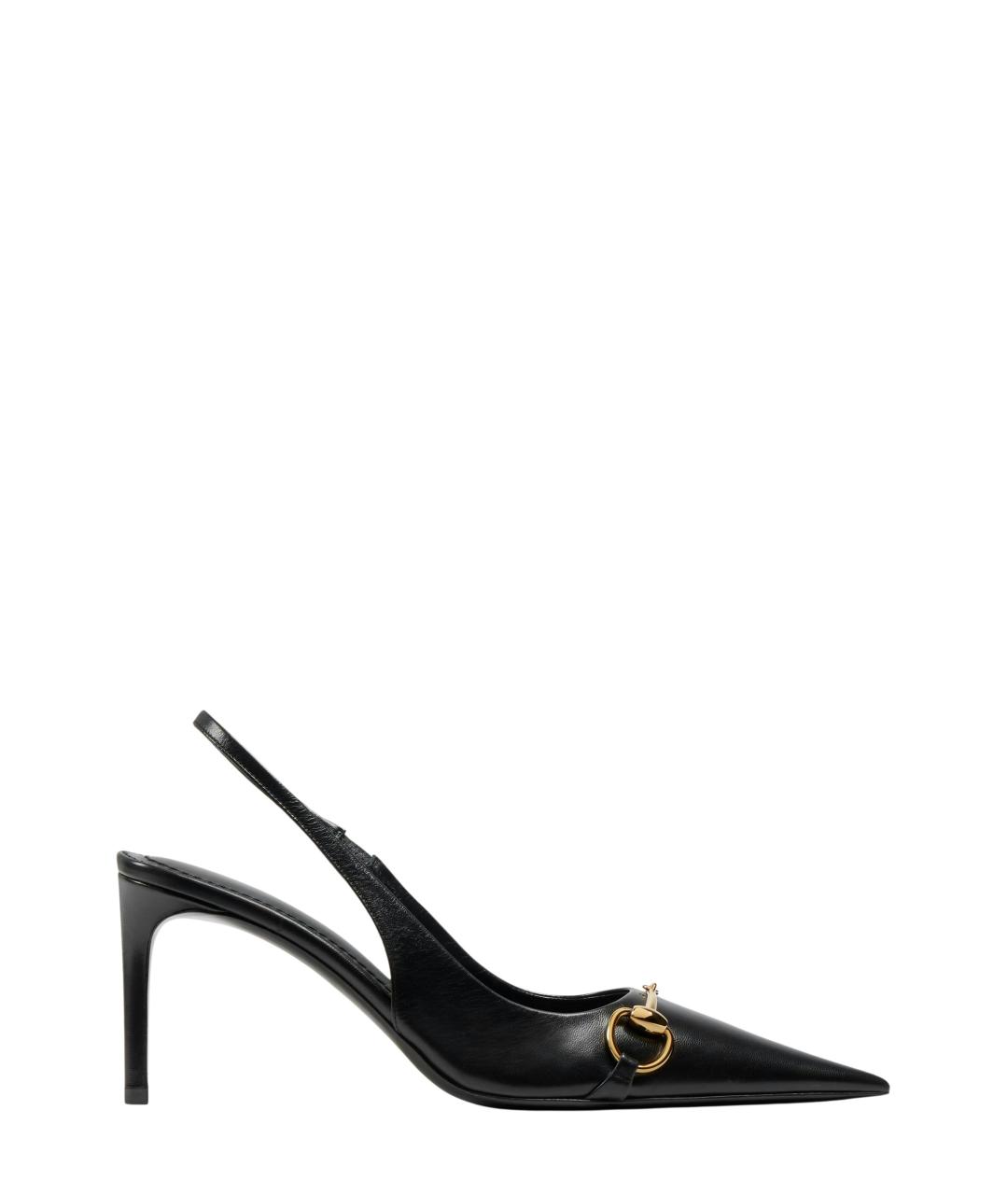 GUCCI Черные кожаные туфли, фото 5