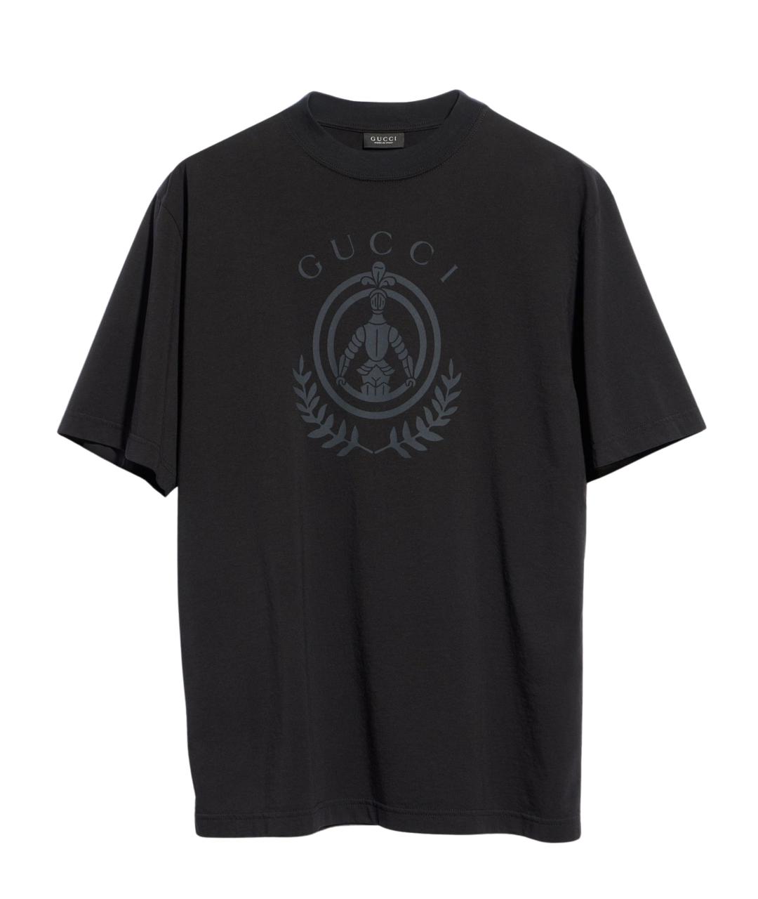 GUCCI Черная хлопковая футболка, фото 1