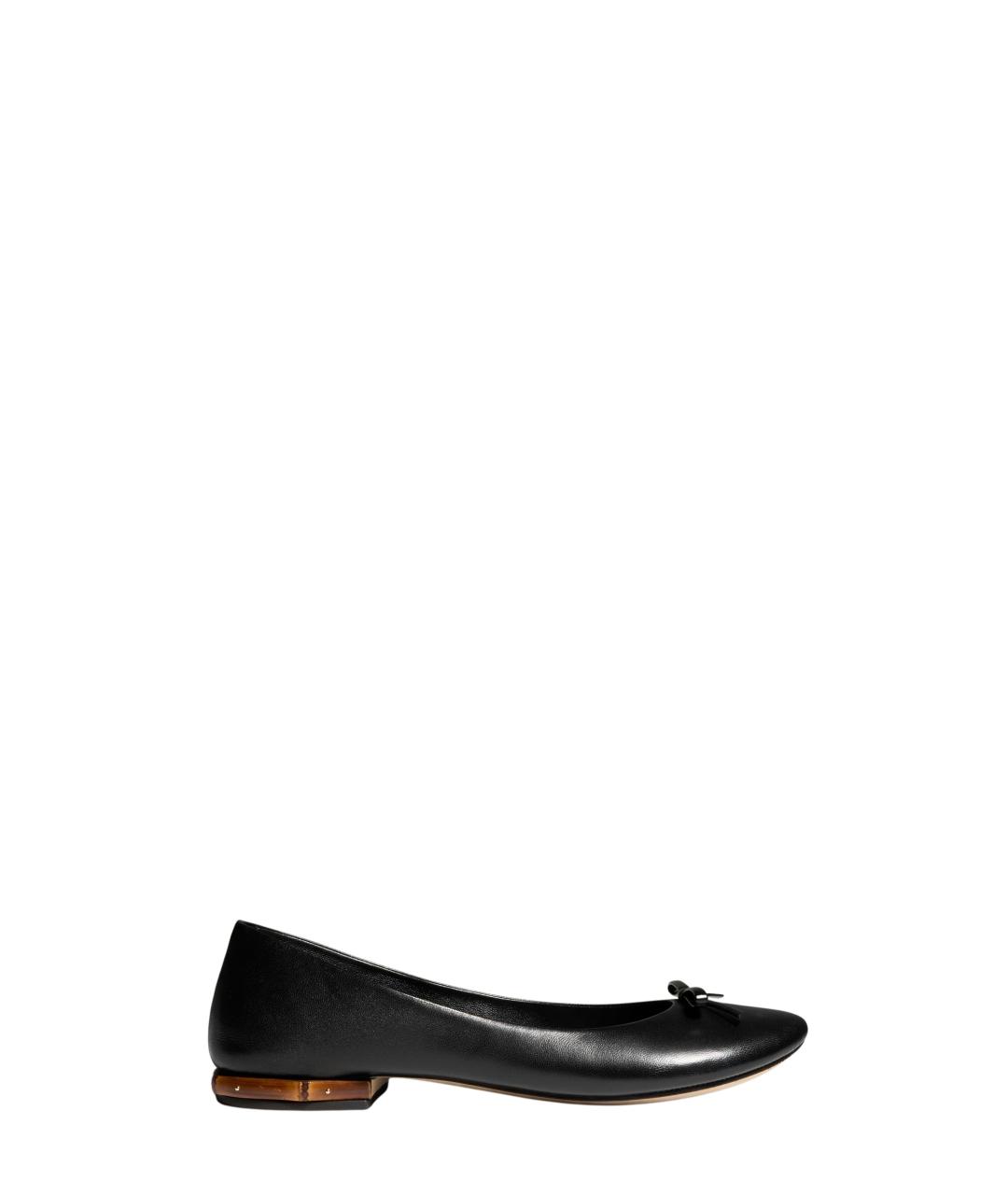 GUCCI Черные кожаные балетки, фото 5