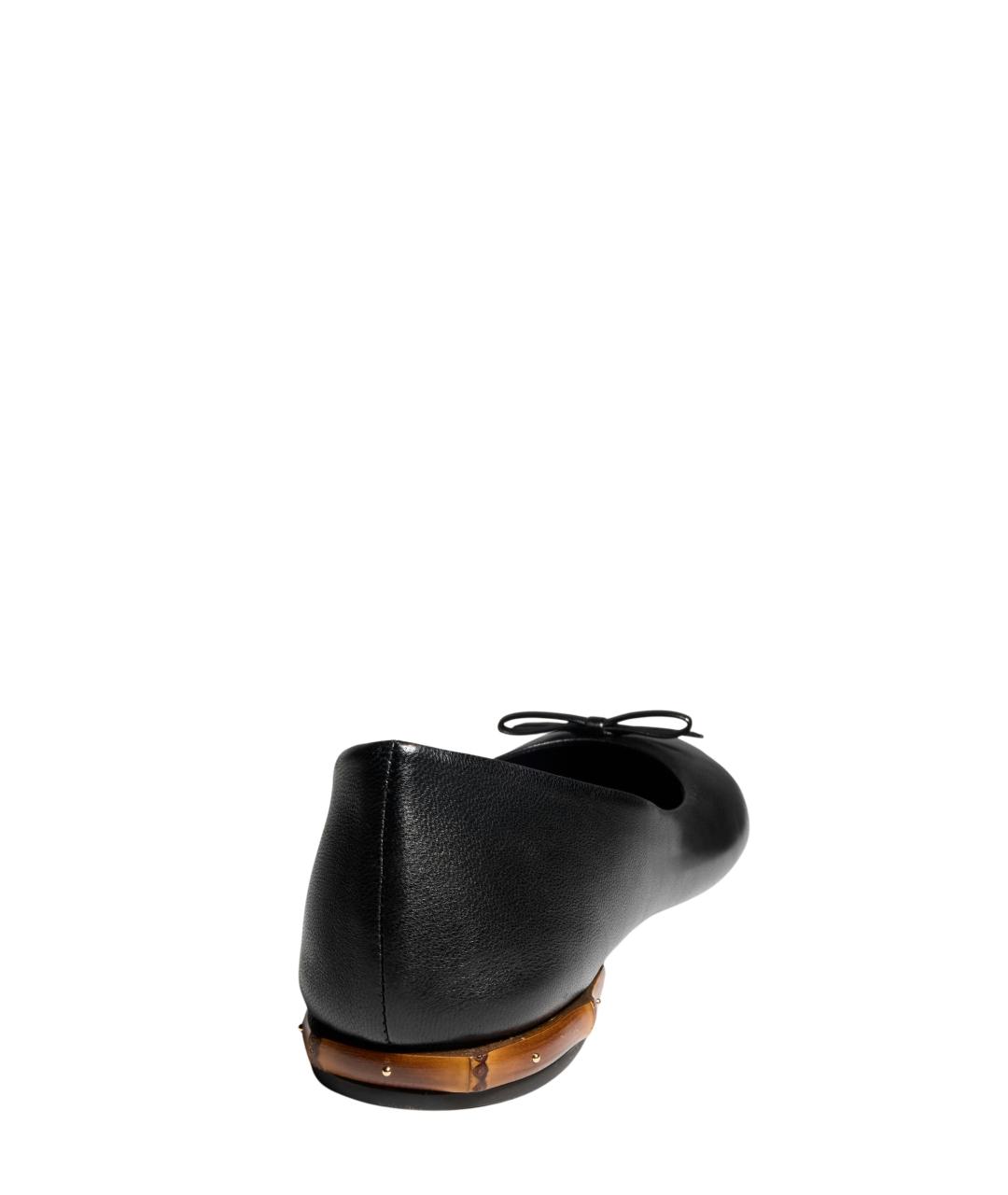 GUCCI Черные кожаные балетки, фото 3