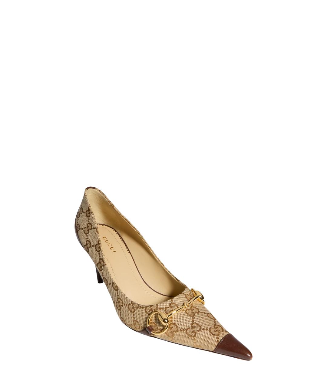 GUCCI Бежевые текстильные туфли, фото 2