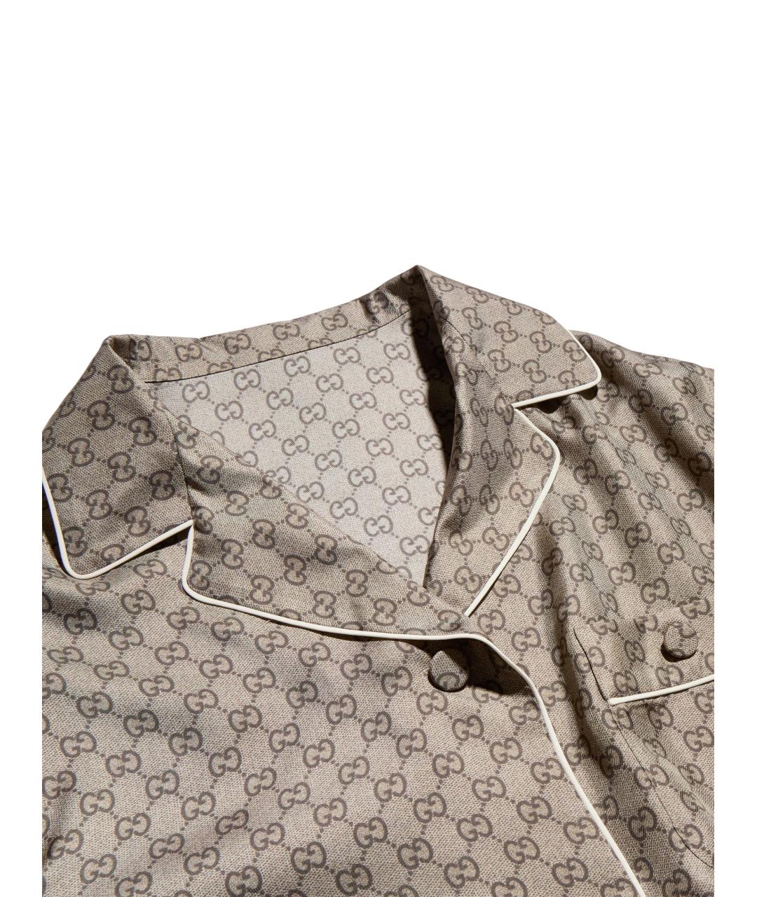 GUCCI Бежевая вискозная рубашка, фото 4