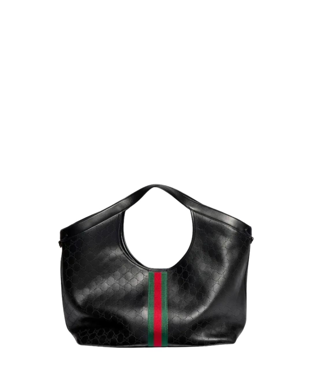 GUCCI Черная кожаная сумка тоут, фото 3