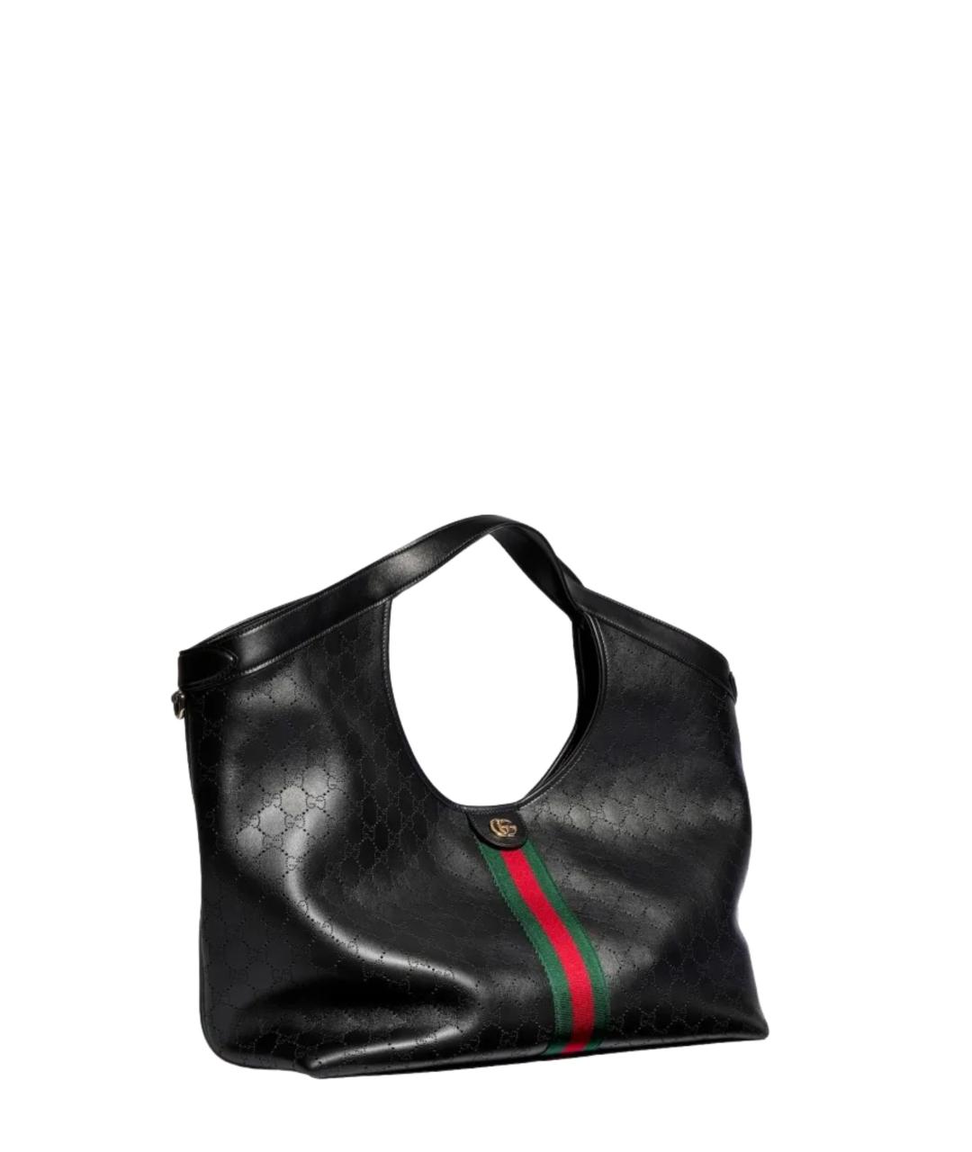 GUCCI Черная кожаная сумка тоут, фото 2