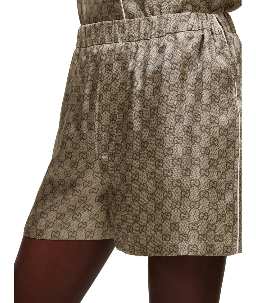 GUCCI Бежевые вискозные шорты, фото 2