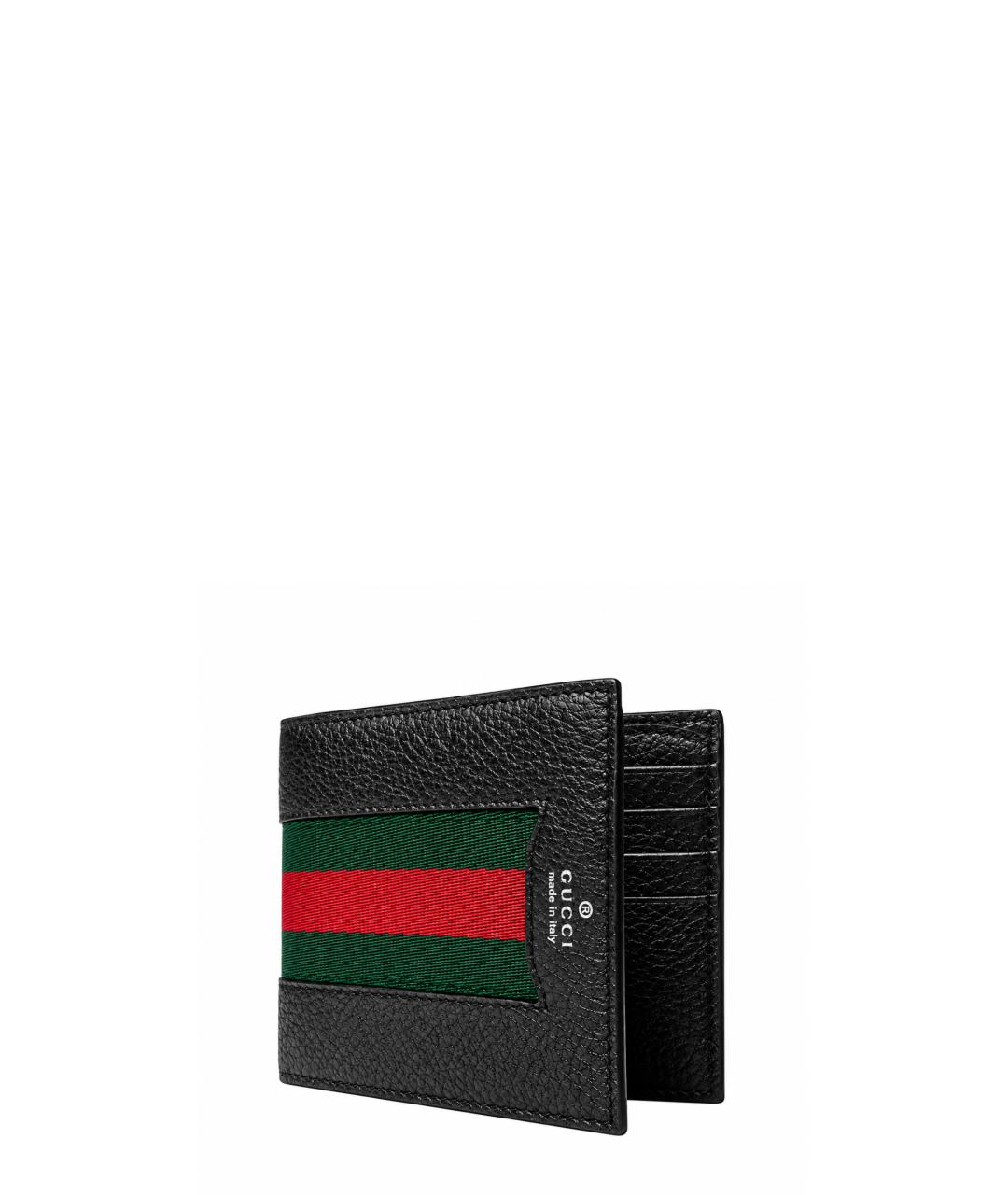 GUCCI Черный кожаный кошелек, фото 1