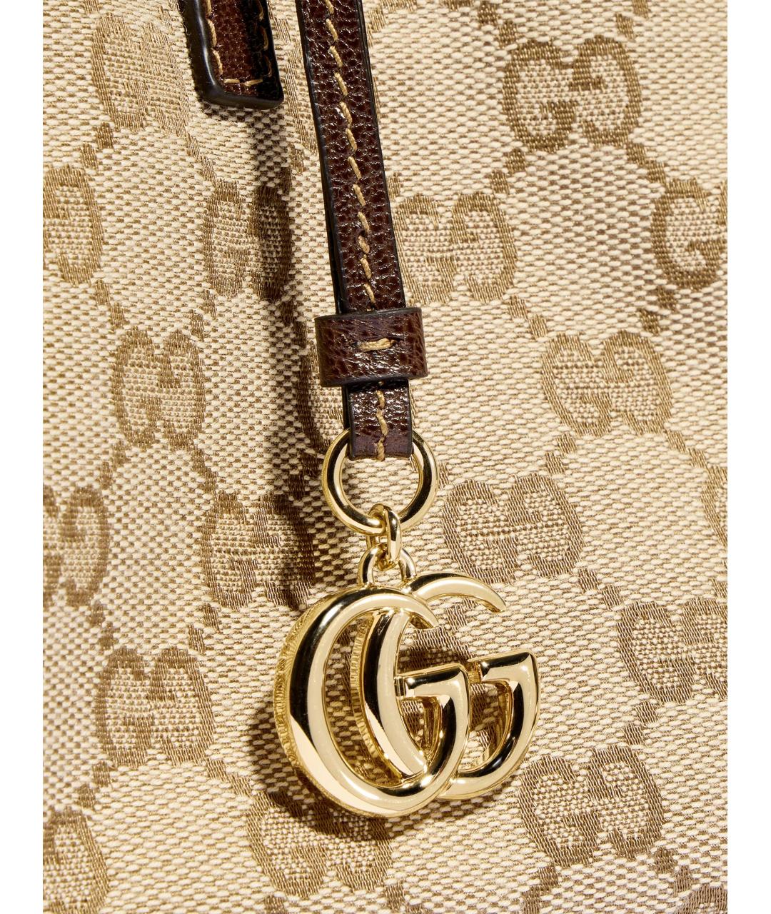 GUCCI Бежевая сумка тоут из канвы, фото 6