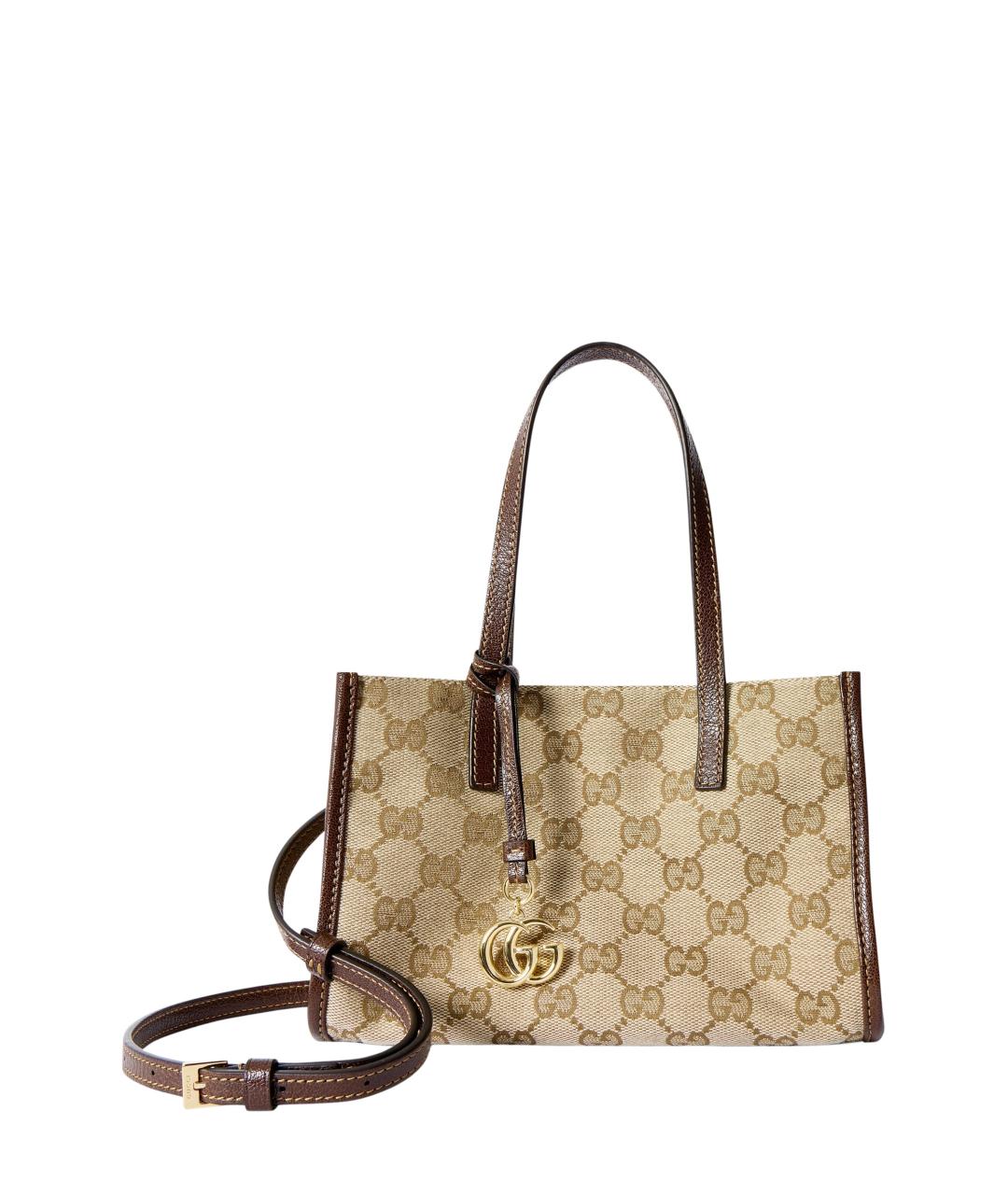 GUCCI Бежевая сумка тоут из канвы, фото 7