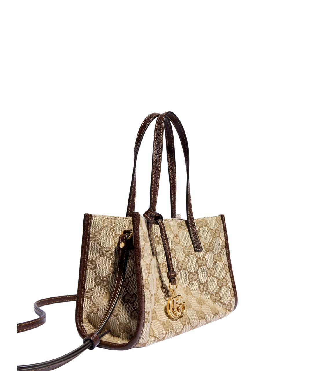 GUCCI Бежевая сумка тоут из канвы, фото 2