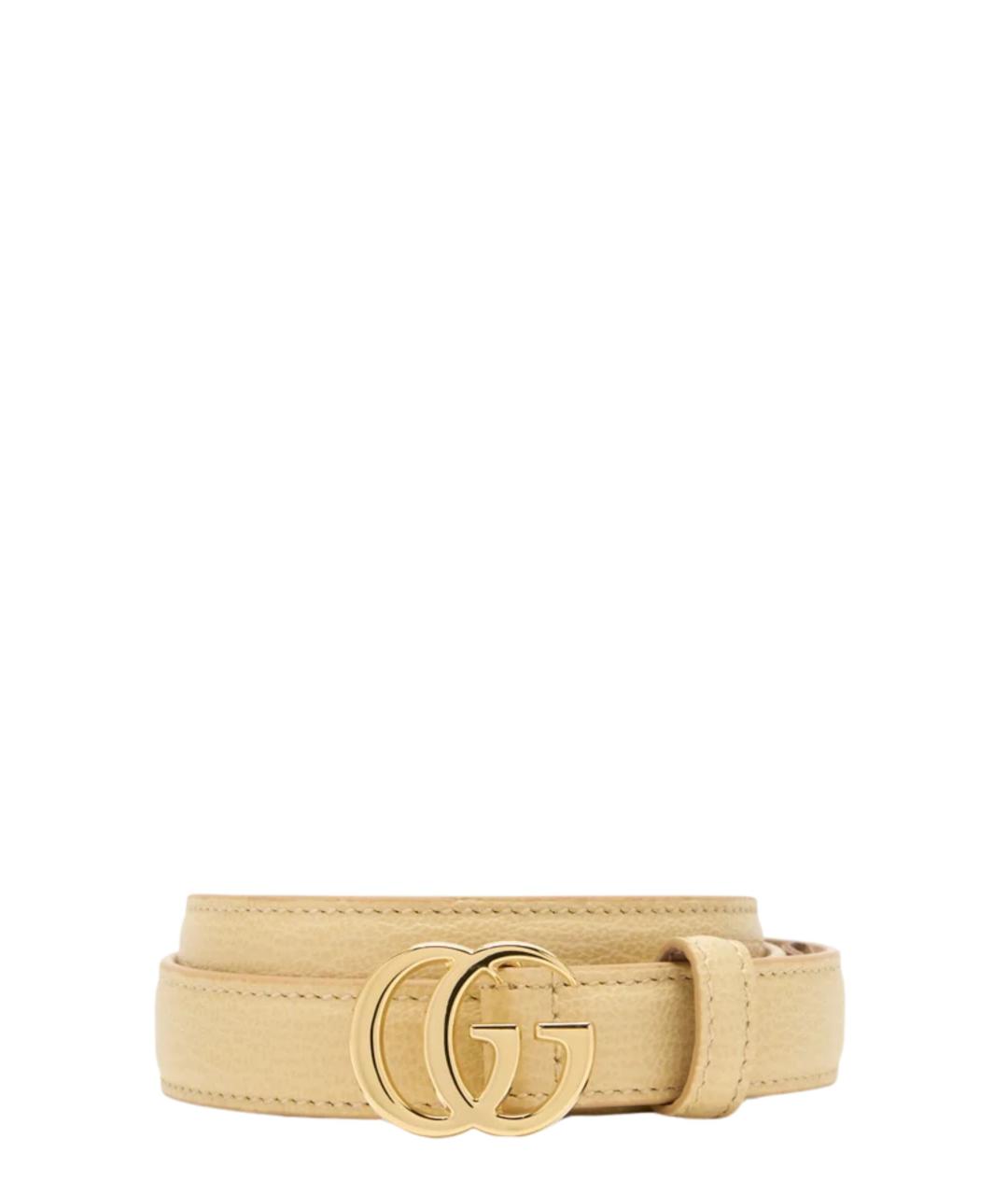 GUCCI Бежевый кожаный ремень, фото 1