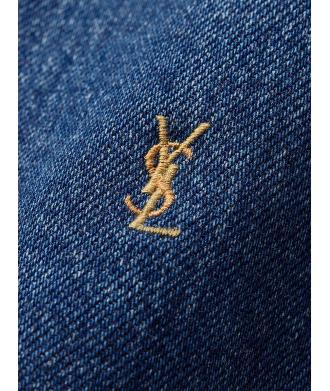 SAINT LAURENT Синяя хлопковая рубашка, фото 4