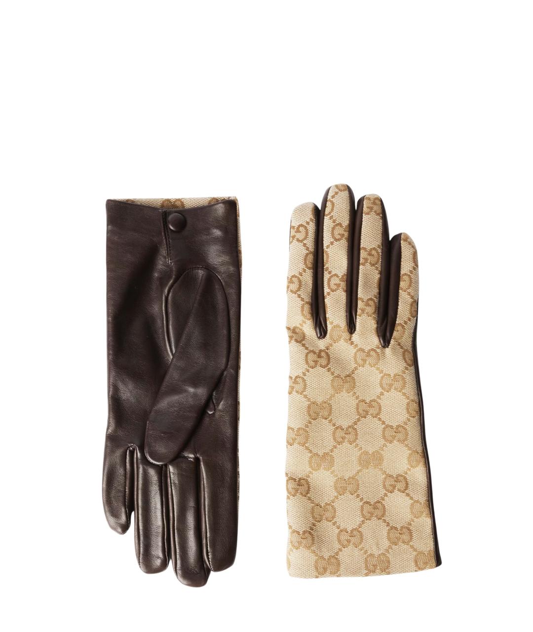 GUCCI Бежевые перчатки, фото 3