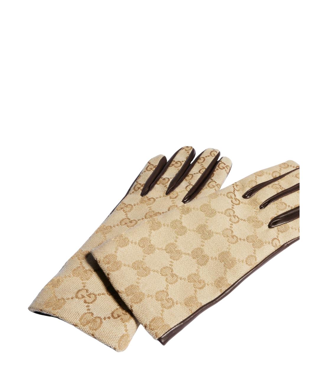 GUCCI Бежевые перчатки, фото 2