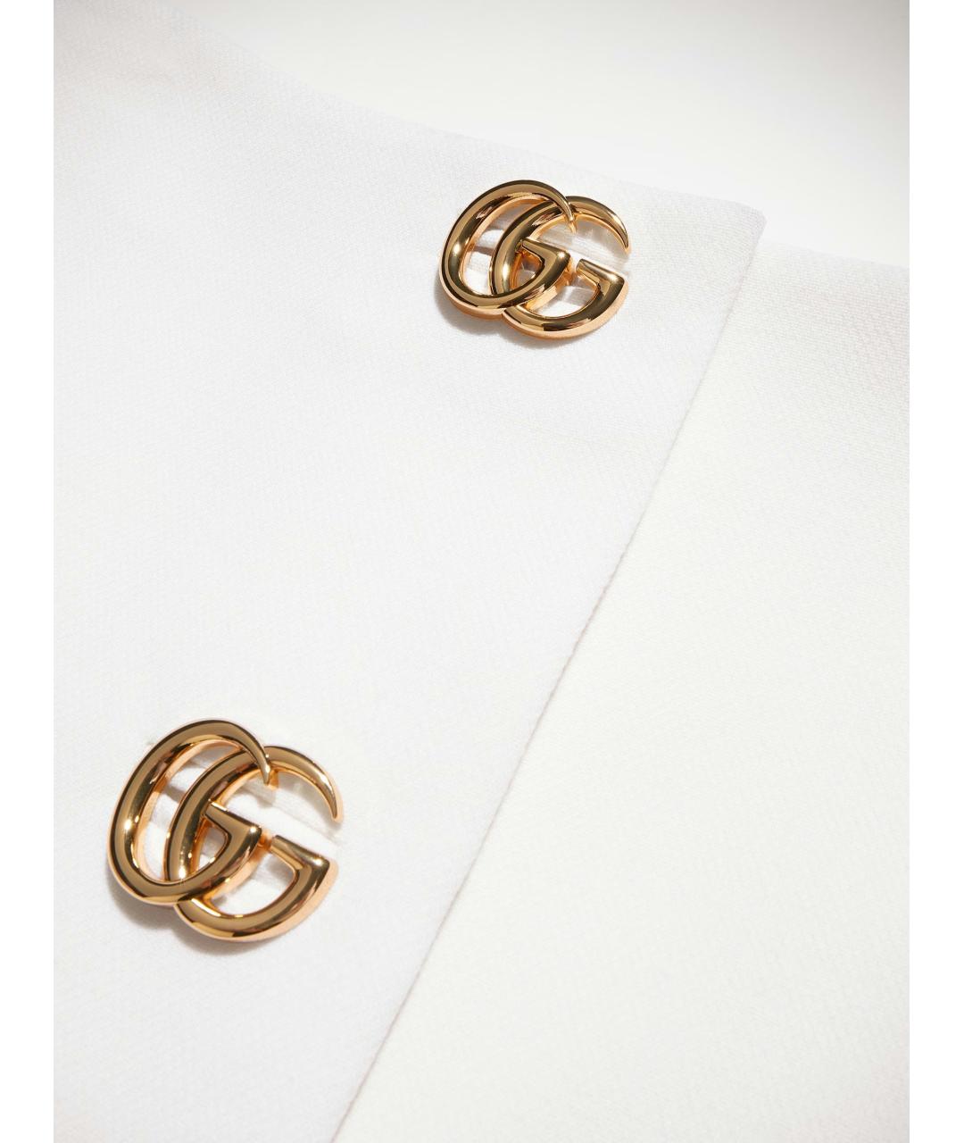 GUCCI Белая шерстяная юбка мини, фото 4