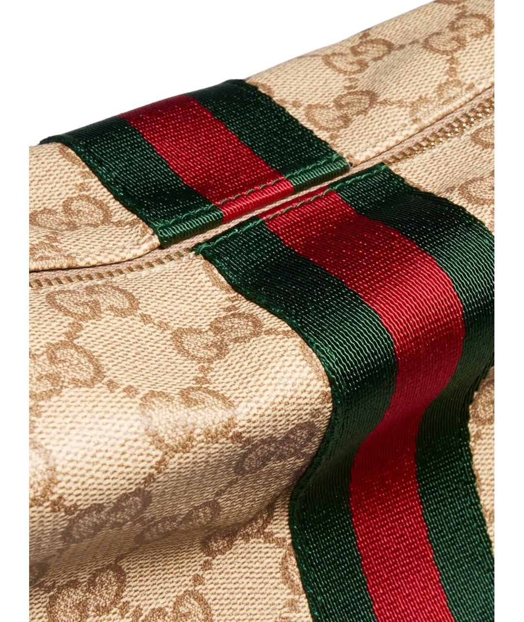 GUCCI Бежевая сумка через плечо из канвы, фото 5