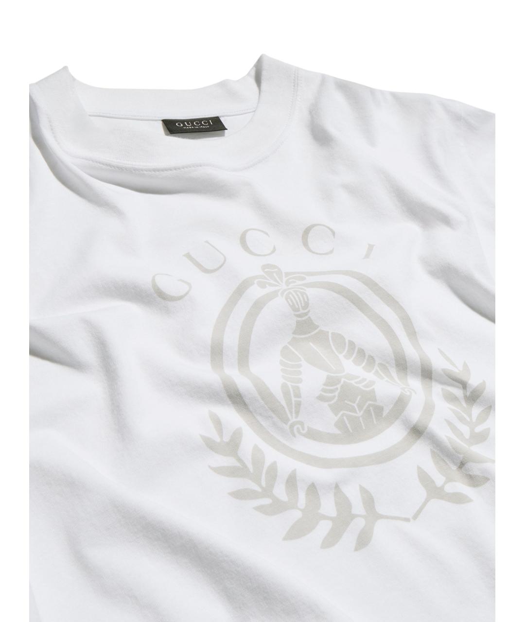 GUCCI Белая хлопковая футболка, фото 4