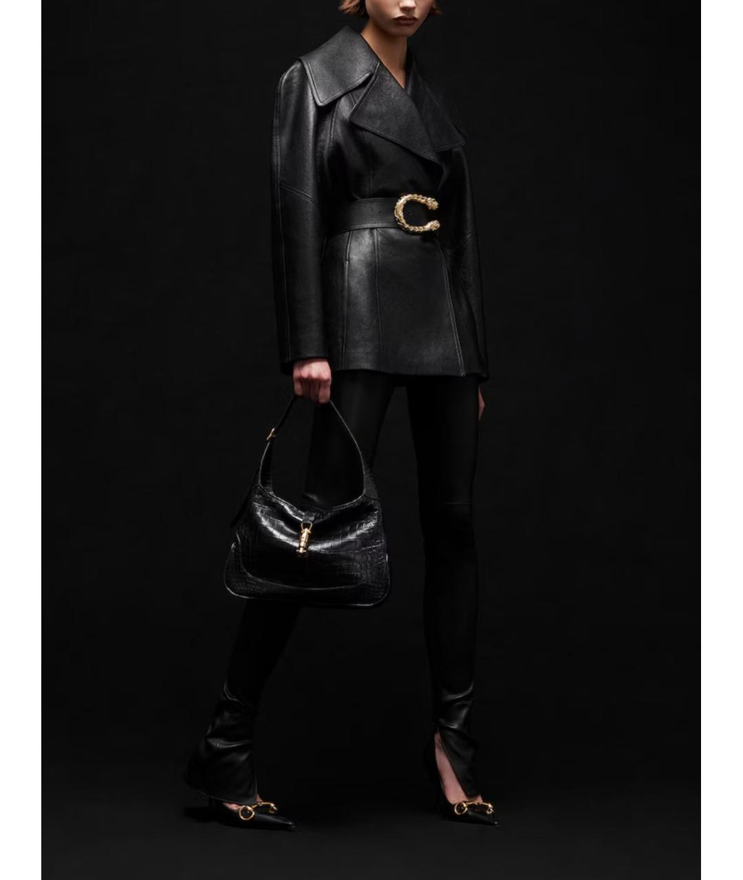 GUCCI Черная кожаная куртка, фото 2