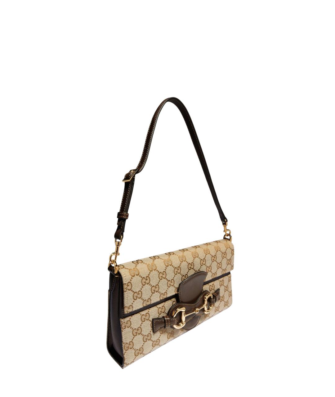 GUCCI Бежевая сумка через плечо из канвы, фото 2