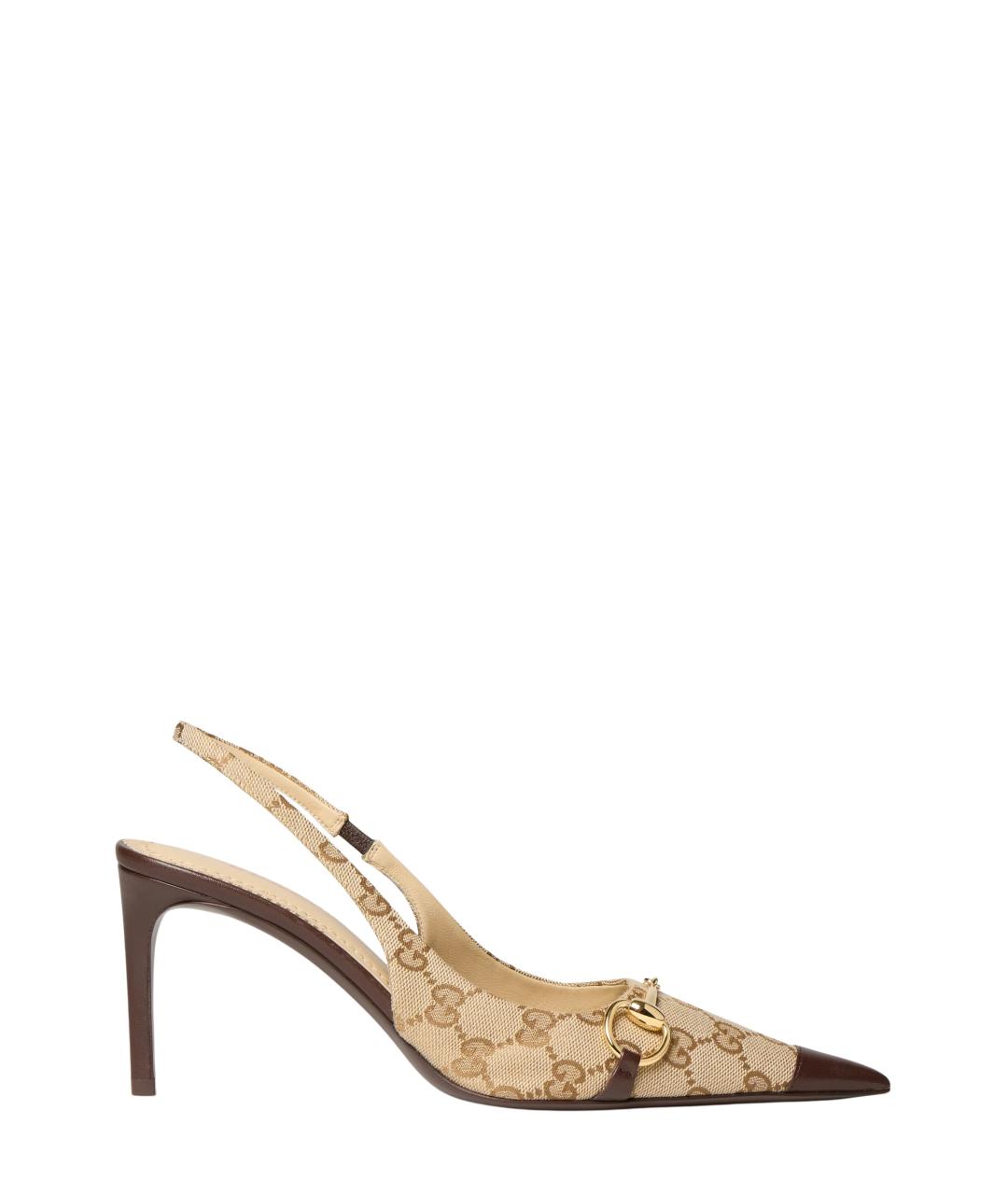 GUCCI Бежевые текстильные туфли, фото 5