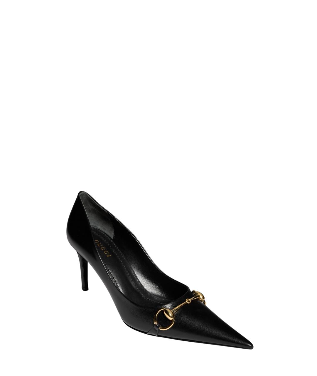 GUCCI Черные кожаные туфли, фото 2