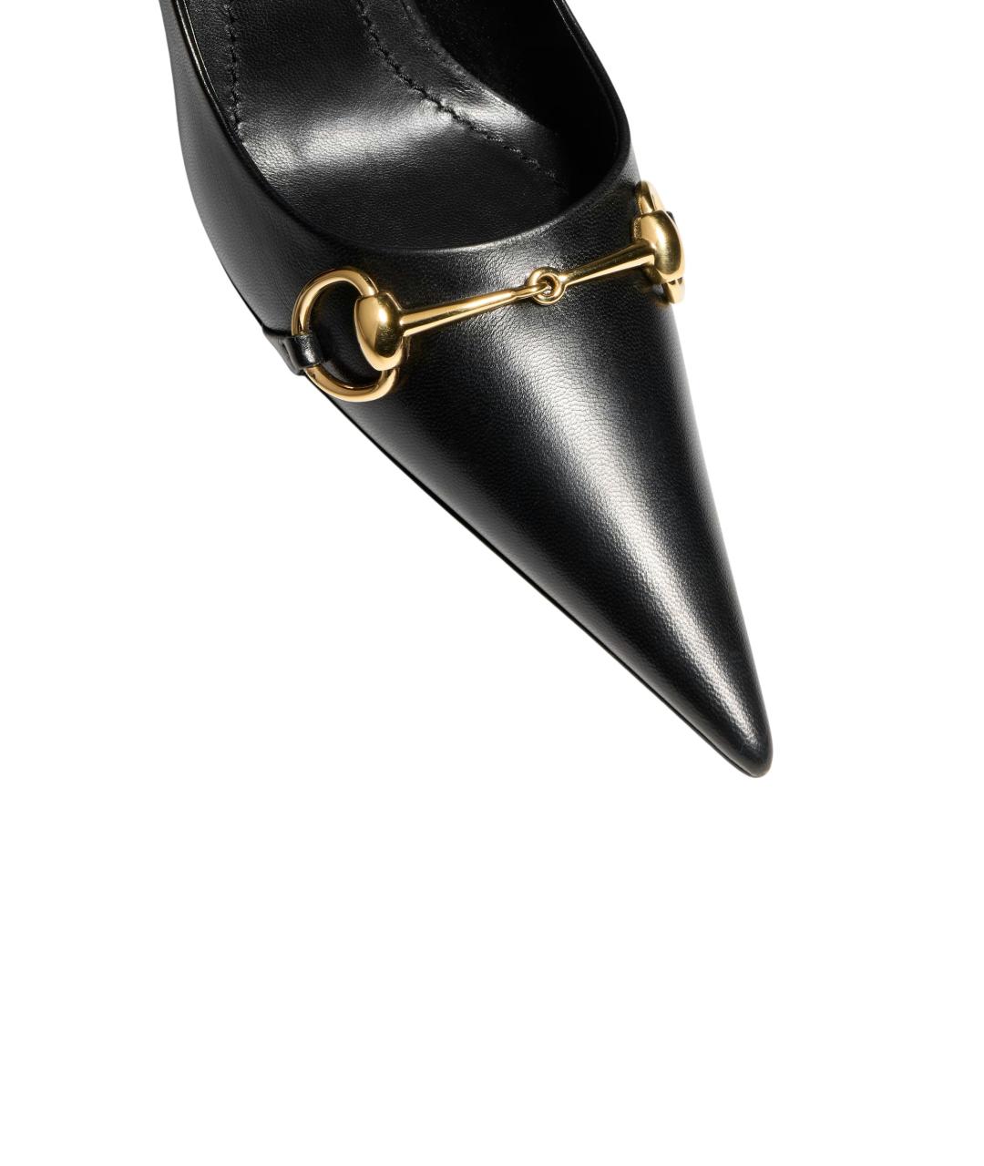 GUCCI Черные кожаные туфли, фото 4