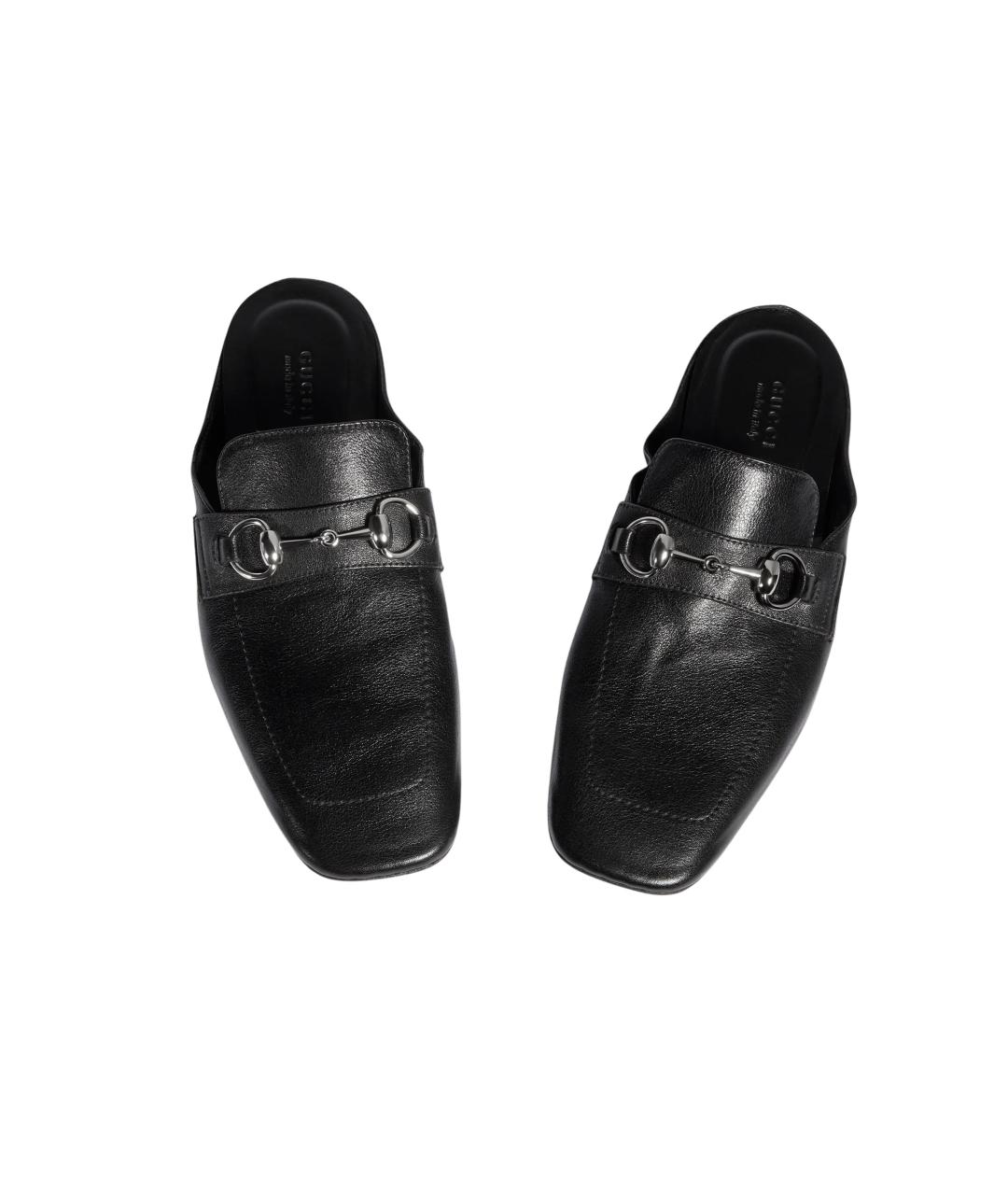 GUCCI Черные кожаные мюли, фото 3