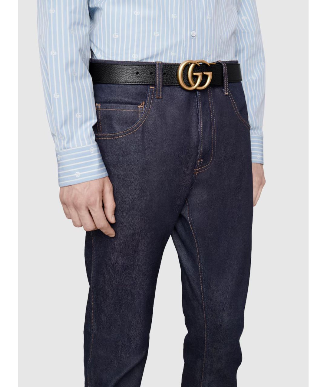 GUCCI Черный кожаный ремень, фото 2