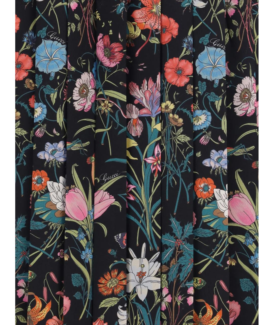 GUCCI Черная шелковая юбка миди, фото 3