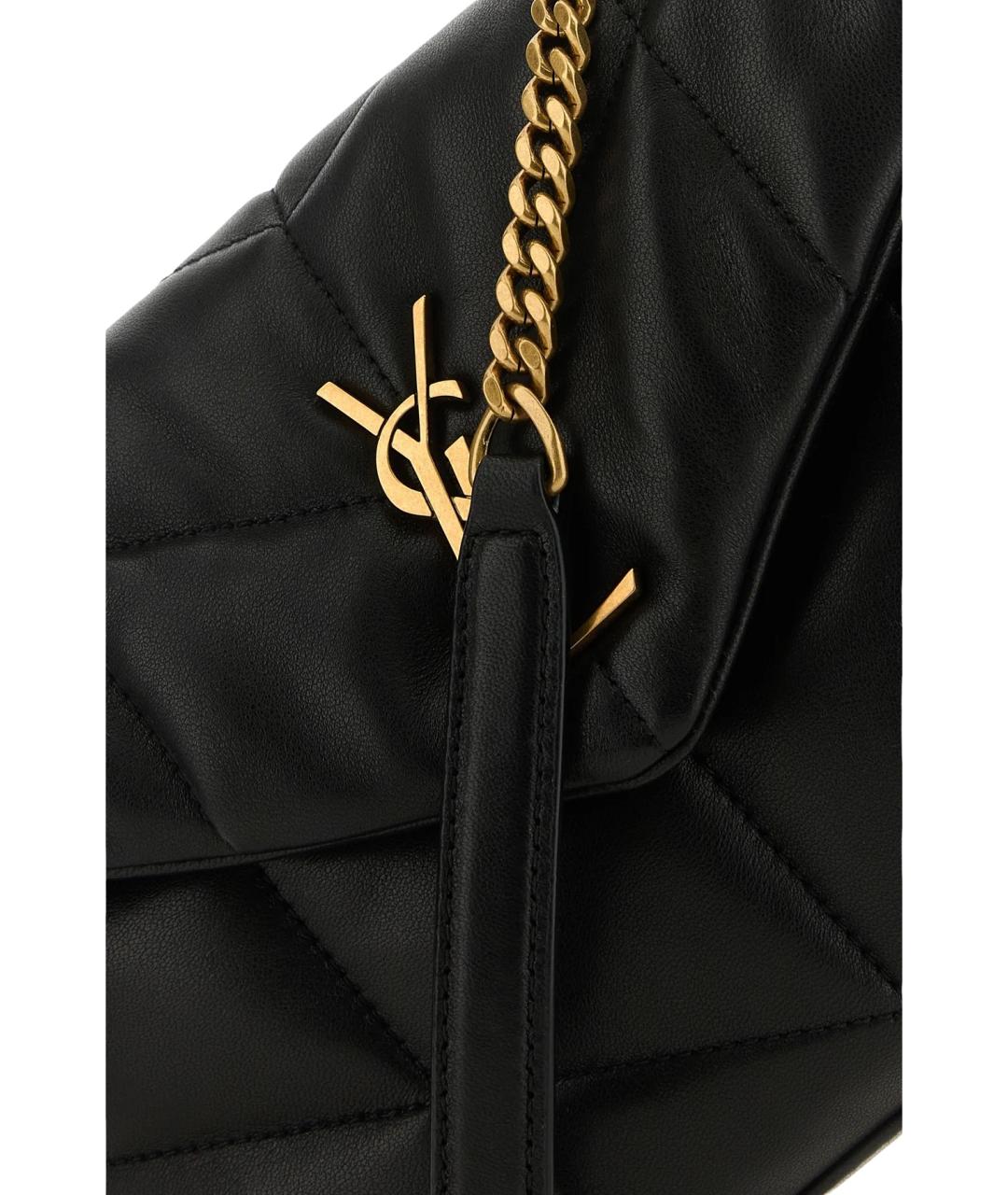 SAINT LAURENT Черная кожаная сумка через плечо, фото 4