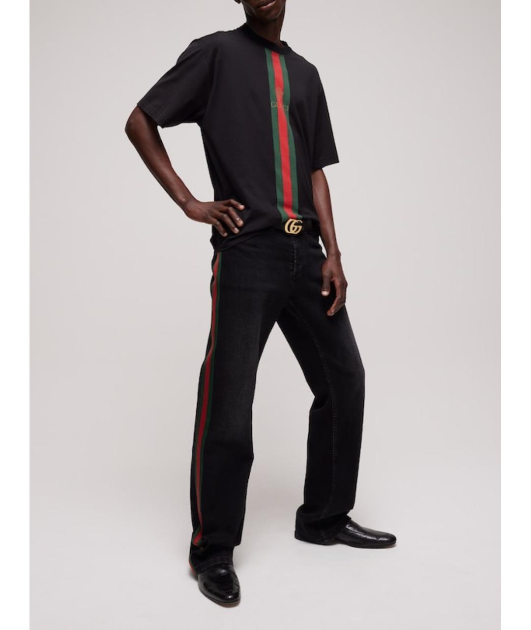 GUCCI Черная хлопковая футболка, фото 2