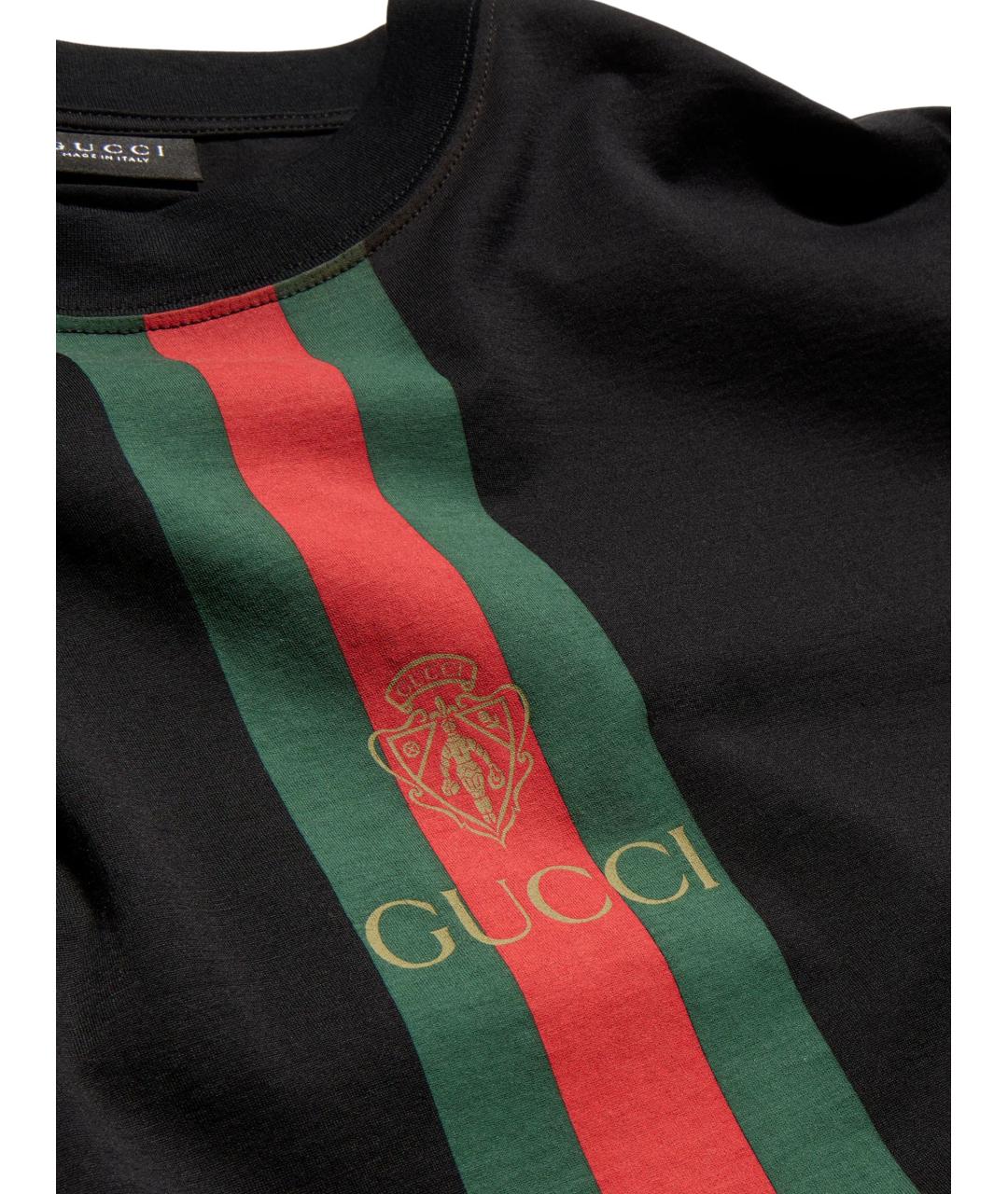 GUCCI Черная хлопковая футболка, фото 4