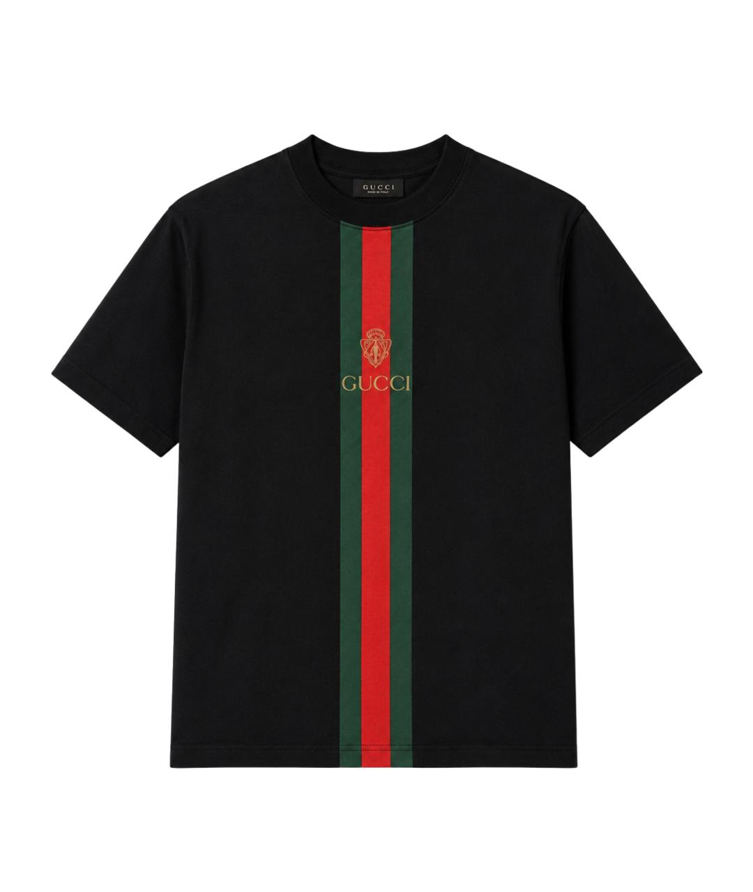 GUCCI Черная хлопковая футболка, фото 1