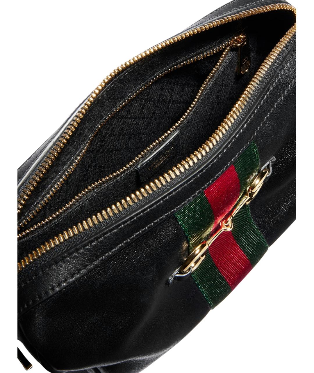 GUCCI Черная кожаная сумка через плечо, фото 4