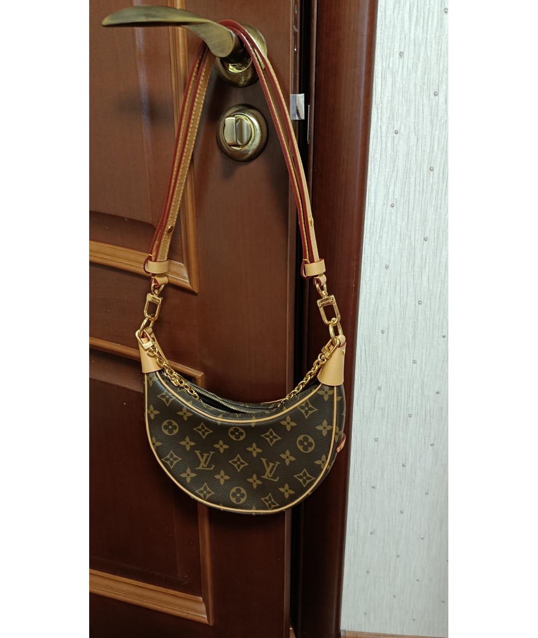 LOUIS VUITTON Коричневая сумка через плечо из канвы, фото 2