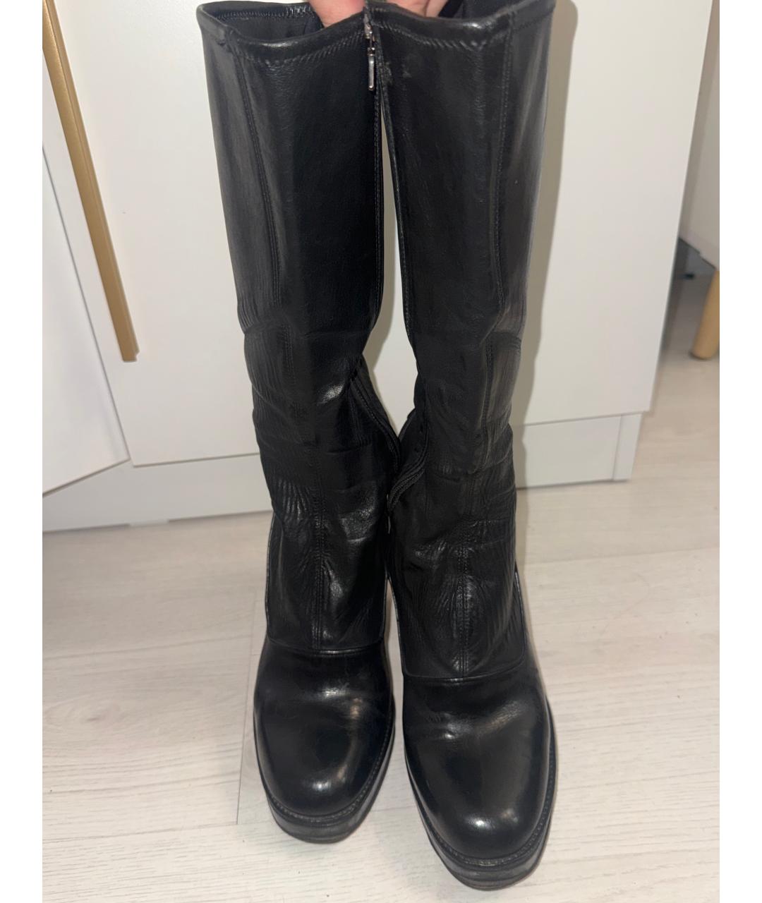 PRADA Черные кожаные полусапоги, фото 2