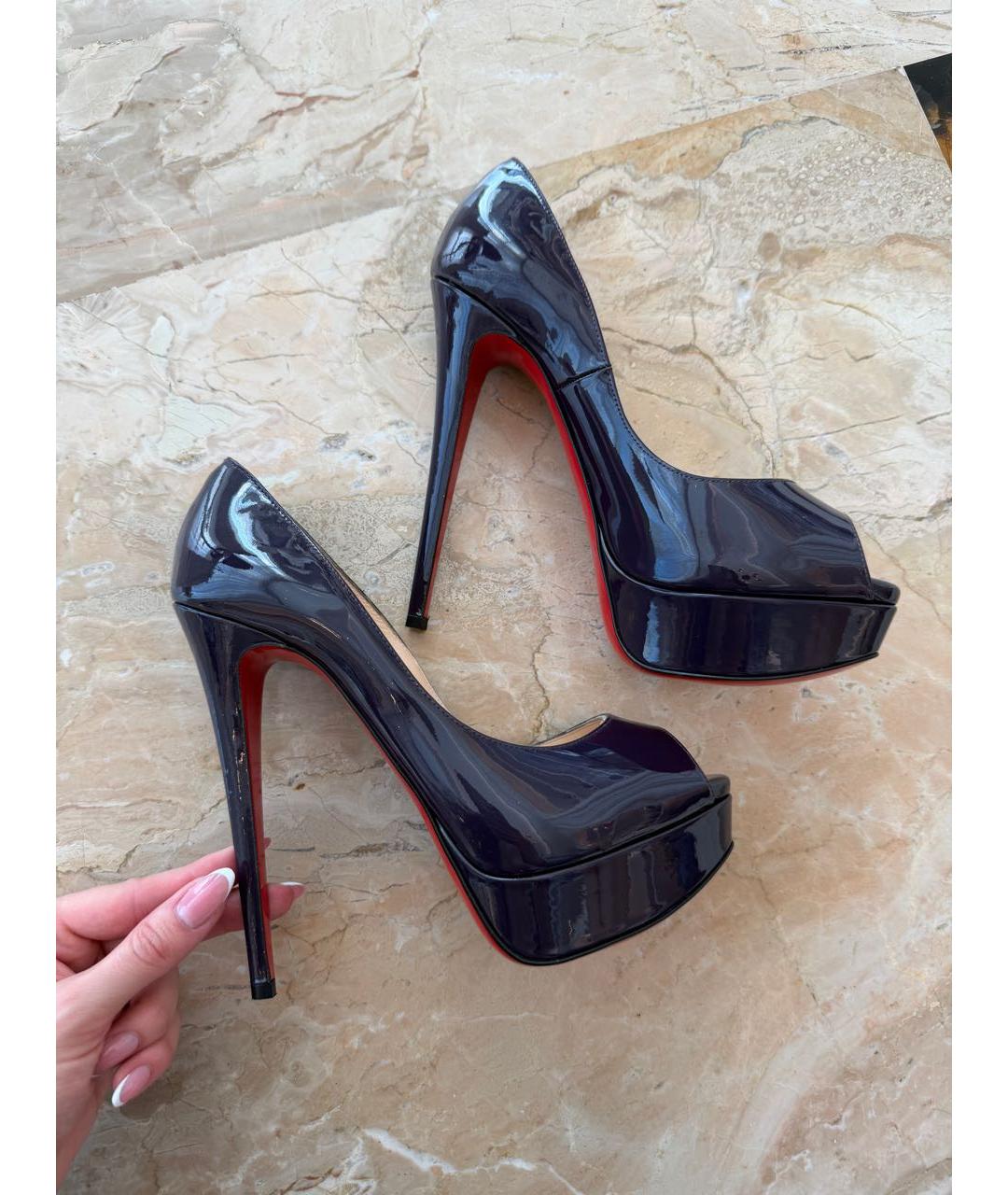 CHRISTIAN LOUBOUTIN Фиолетовые туфли из лакированной кожи, фото 5