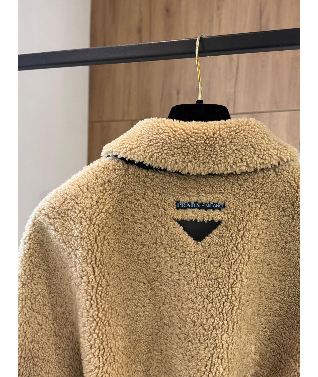 PRADA Бежевая меховая дубленка, фото 4