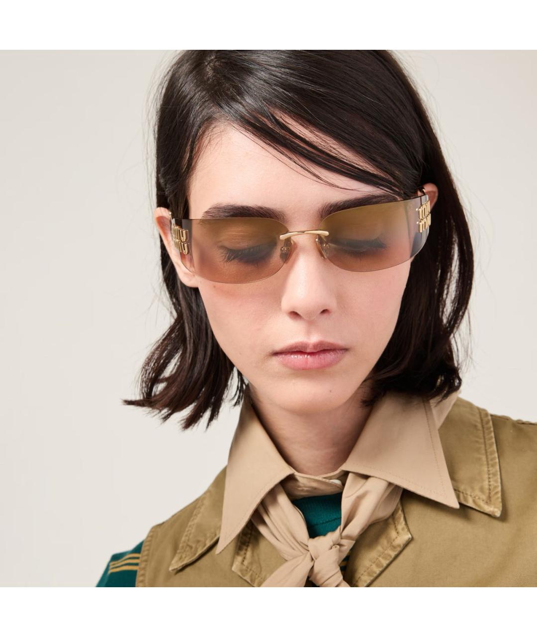 MIU MIU Бежевые солнцезащитные очки, фото 6