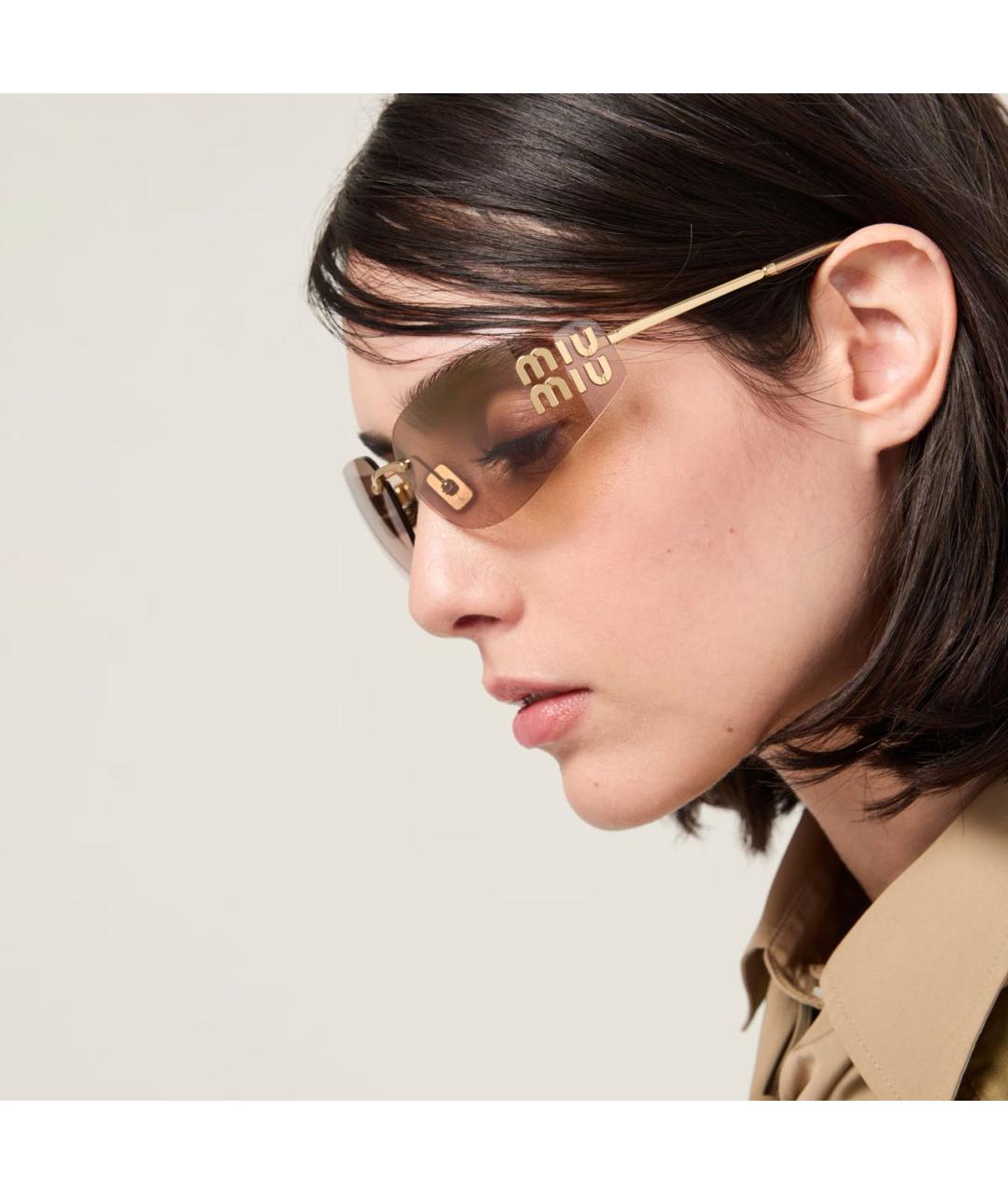 MIU MIU Бежевые солнцезащитные очки, фото 2
