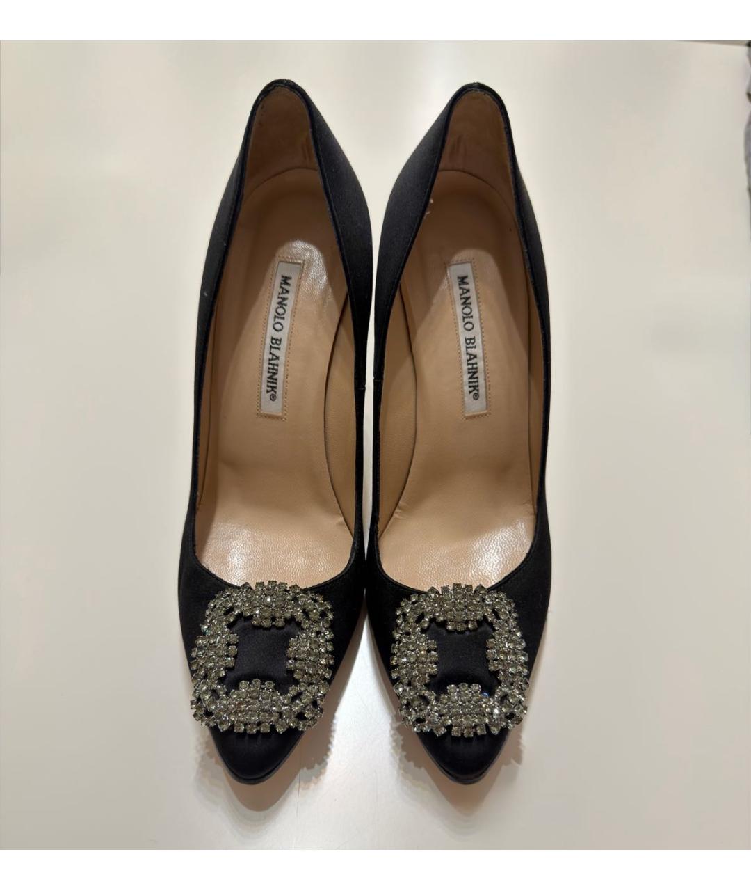 MANOLO BLAHNIK Черные текстильные туфли, фото 2