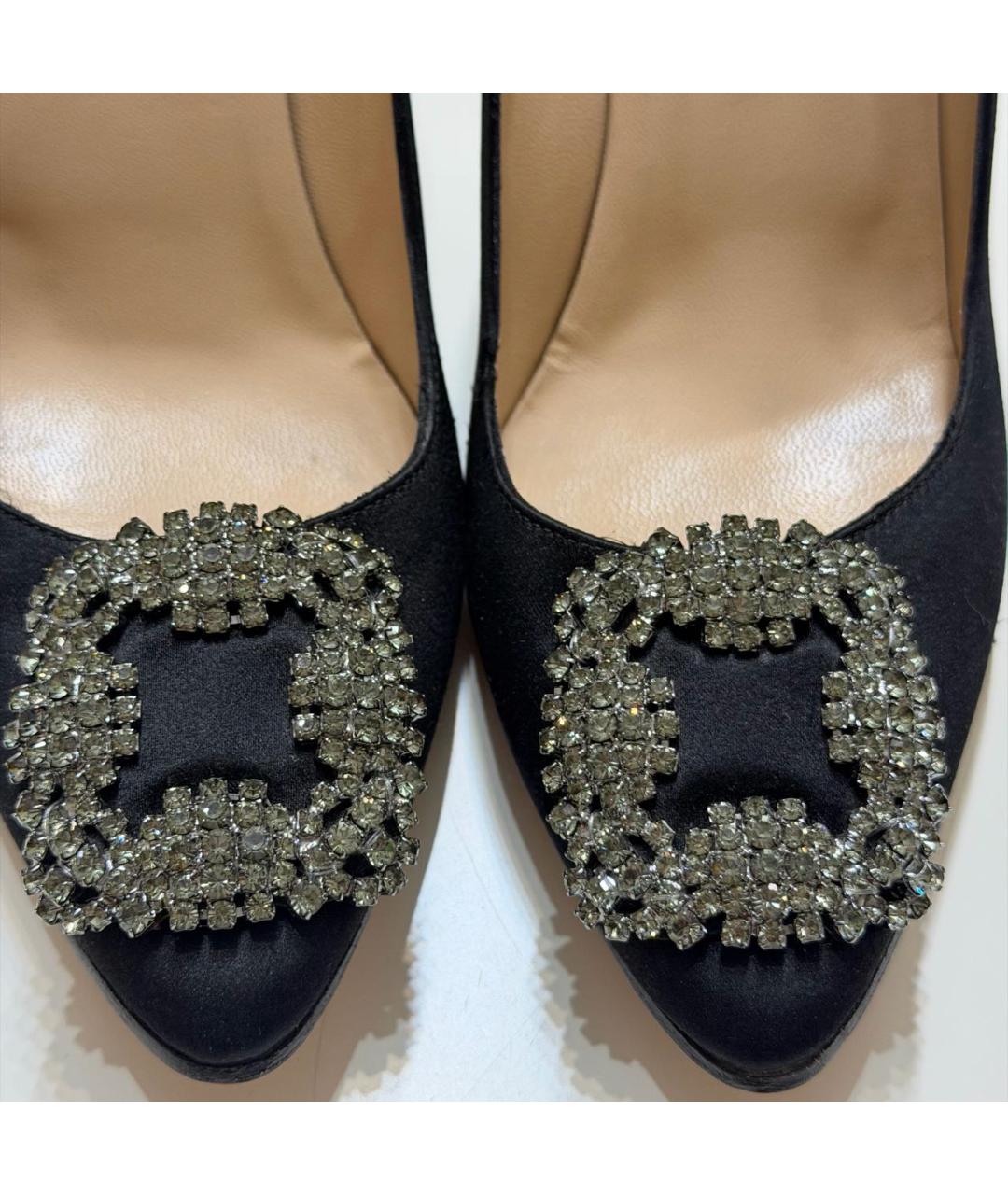 MANOLO BLAHNIK Черные текстильные туфли, фото 3