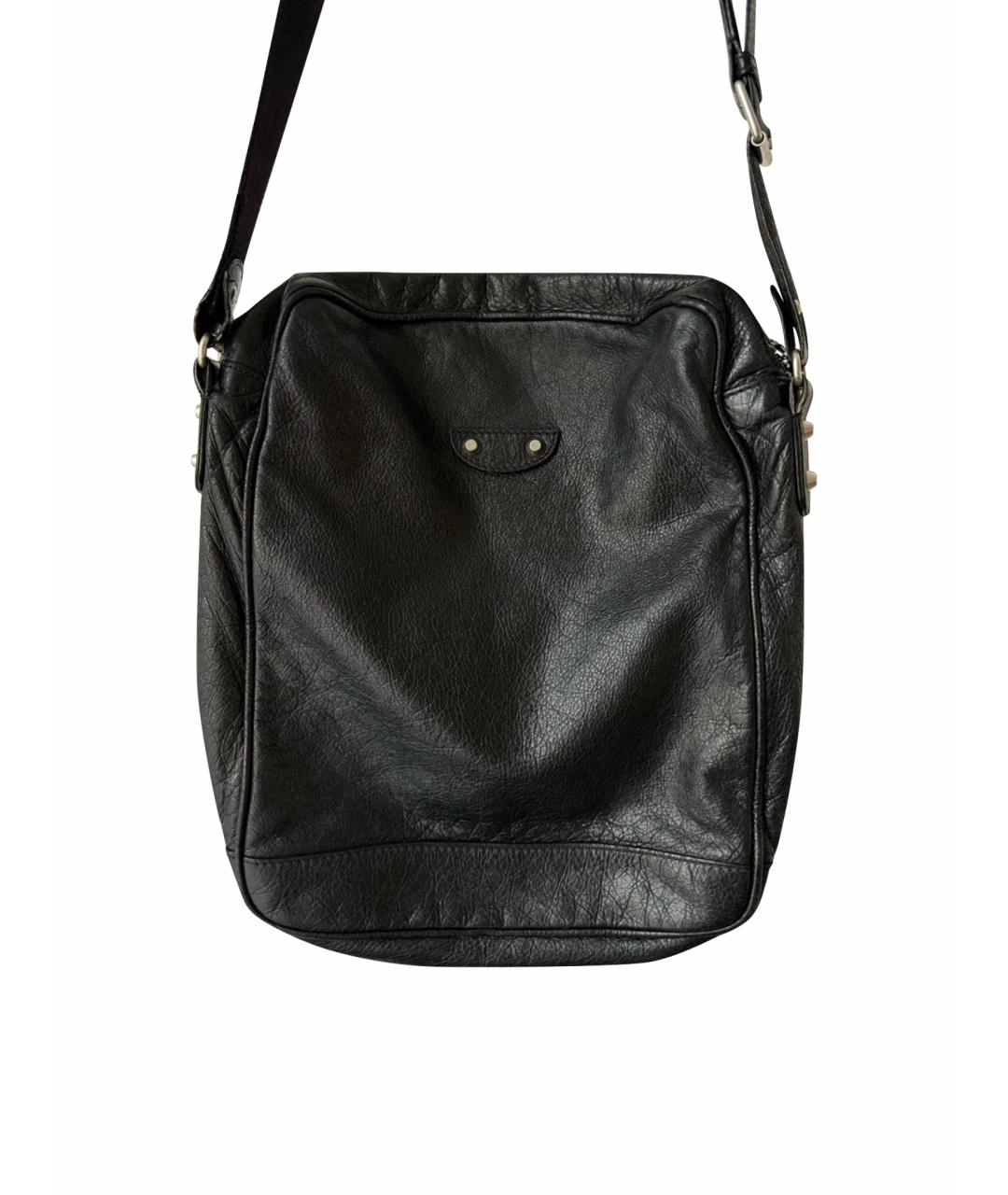 BALENCIAGA Черная кожаная сумка на плечо, фото 1