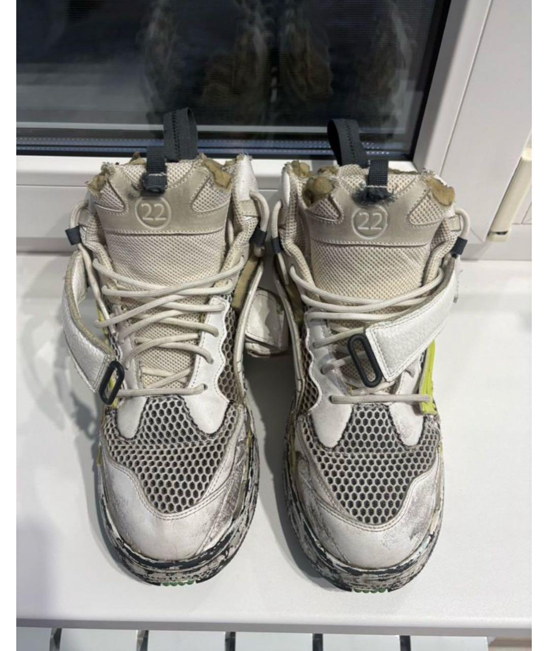 MAISON MARGIELA Белые синтетические высокие кроссовки / кеды, фото 2