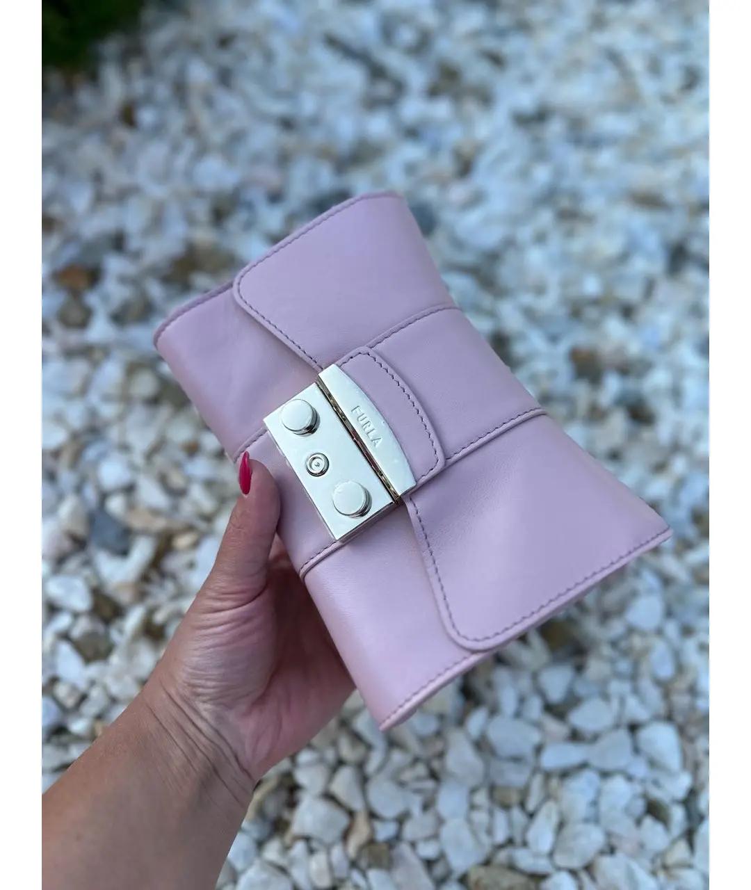 FURLA Розовая кожаная сумка через плечо, фото 7