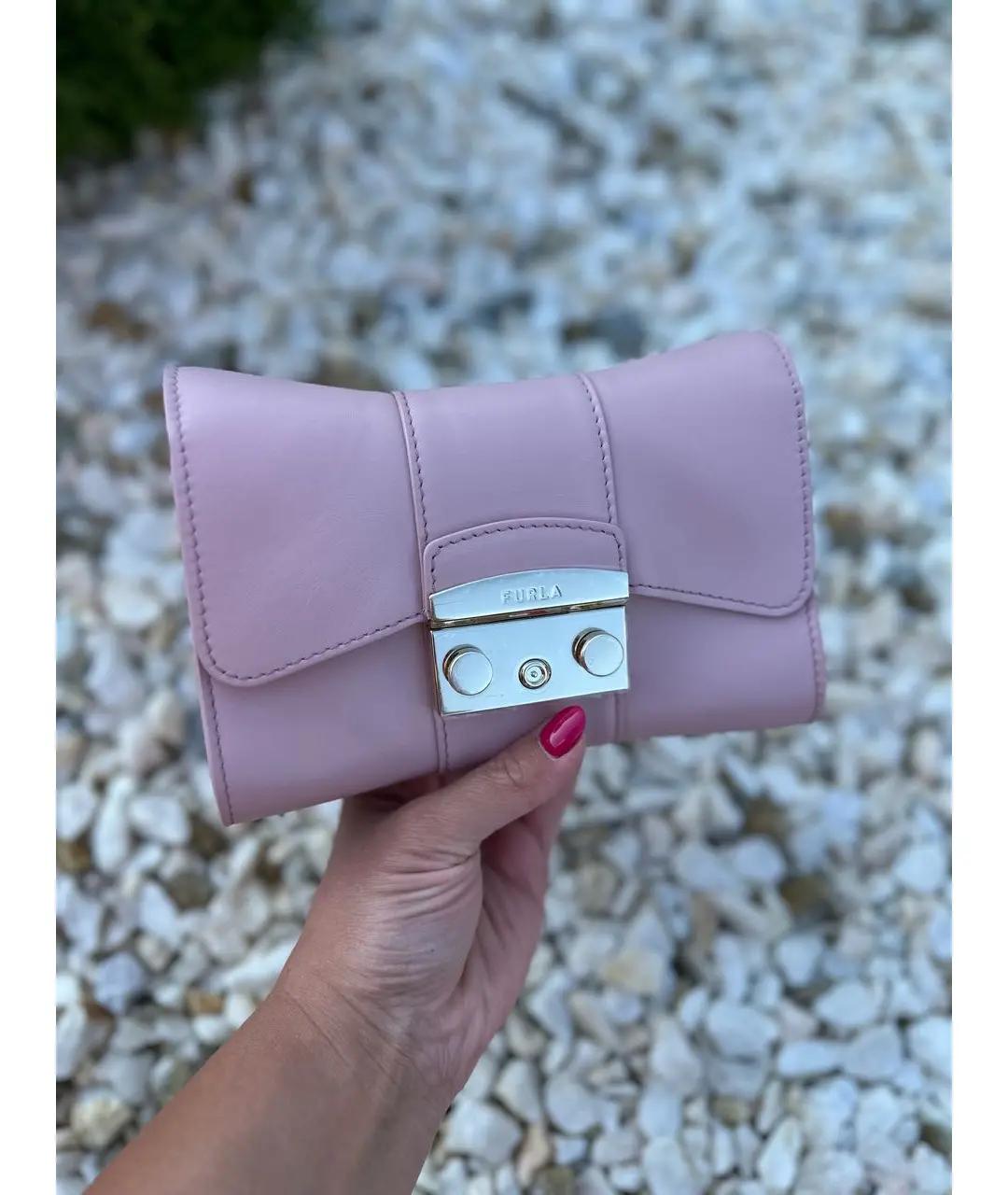 FURLA Розовая кожаная сумка через плечо, фото 5