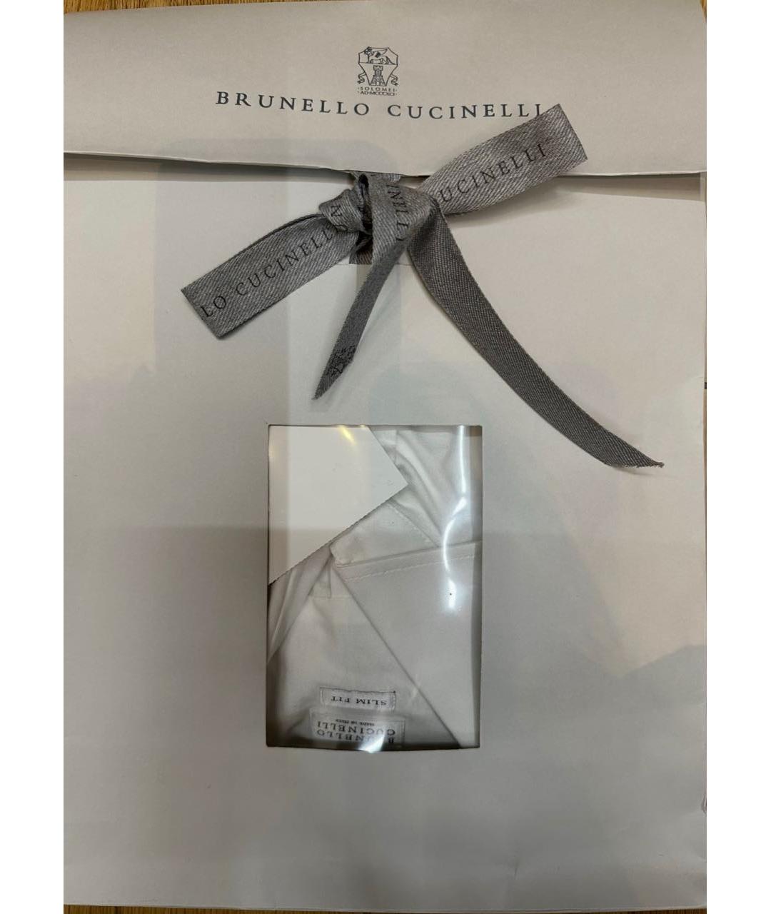 BRUNELLO CUCINELLI Белая хлопковая классическая рубашка, фото 4