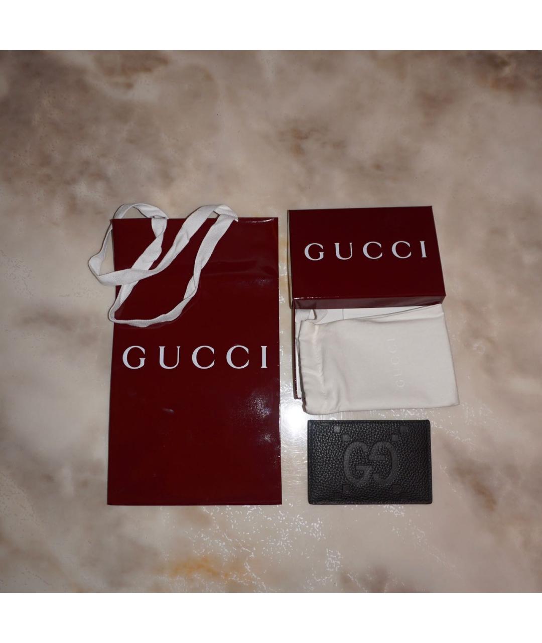 GUCCI Черный кожаный кардхолдер, фото 4