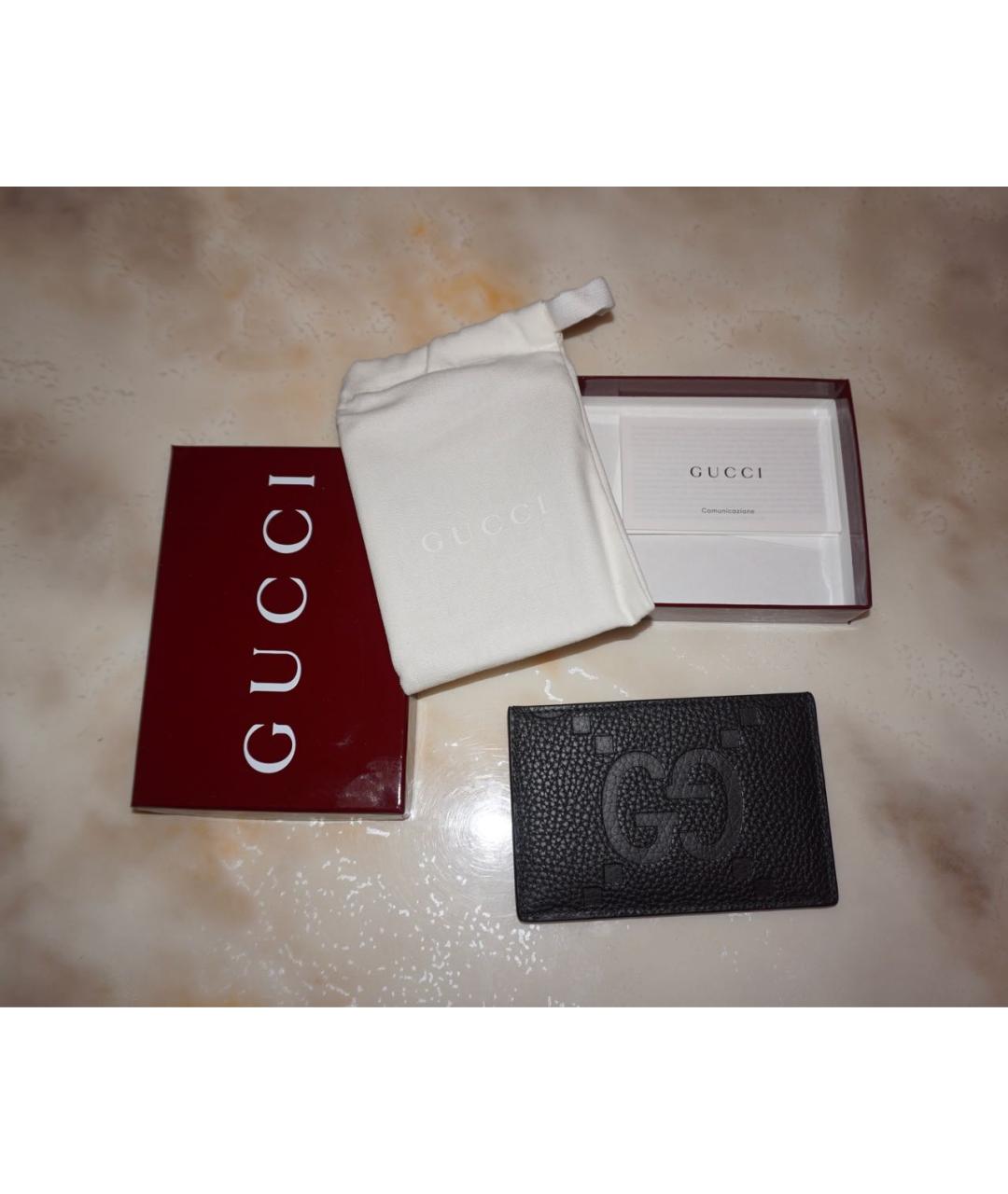 GUCCI Черный кожаный кардхолдер, фото 5