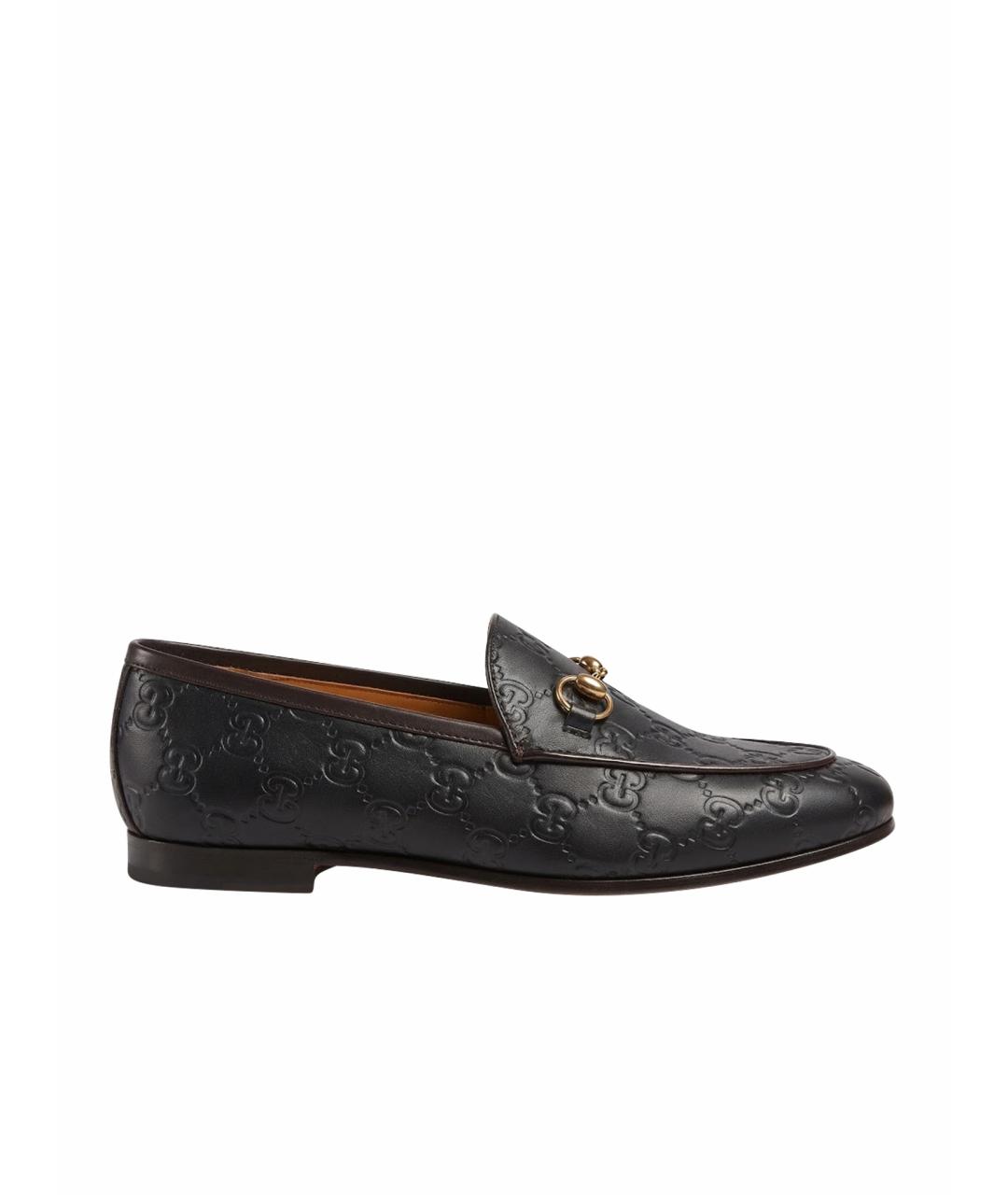 GUCCI Черные кожаные лоферы, фото 1